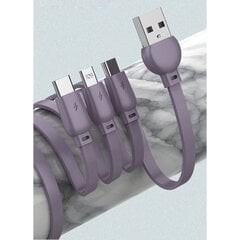 3 in 1 USB-laturikaapeli Lollipop Shape Joustava pikalatauspuhelinkaapeli IOS:lle Androidille Huawei Violet Blue hinta ja tiedot | Puhelimen laturit | hobbyhall.fi