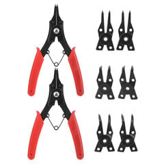 2 kpl Monitoiminen 4 in 1 Premium Steel Circlip Plier Snap Ring Pihdit Yhdistelmäsarja Heads Toolilla hinta ja tiedot | Kiinnitystarvikkeet | hobbyhall.fi