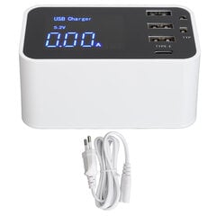 4-porttinen USB-laturi 20 W Smart Desktop USB Type C -pikalaturi LCD-näytöllä useille laitteille Matkapuhelin Tablet Kannettava tietokone 100–240 V EU-pistoke hinta ja tiedot | Adapterit | hobbyhall.fi