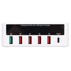 USB-pikalatausasema Langaton moniportti 6-porttia 50W USB-pikalatausasema 100-240V AU-pistoke hinta ja tiedot | Adapterit | hobbyhall.fi