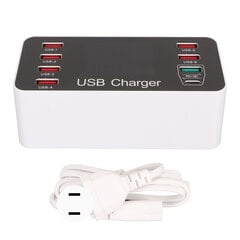 8-porttinen Smart Fast Desktop Hub LED-näytöllä 100?240V QC 3.0 USB Type C Universal Travel Charger Hub puhelimen kaiuttimille US Plug hinta ja tiedot | Adapterit | hobbyhall.fi