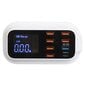 USB-latausasema 8 porttia latauskeskitin 40W USB3.0 Type C LED-näyttö Piirin suojaus puhelintableteille 100-240V EU-pistoke hinta ja tiedot | Adapterit | hobbyhall.fi