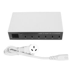 140 W USB C -laturi Virtalähde 6-porttinen PD-laturi Matkapuhelimen digitaalinen älykäs pikalatausasema iPhonelle Android-puhelimelle 100-240V AU-pistoke hinta ja tiedot | Adapterit | hobbyhall.fi