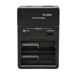 2 Slot Smart 18650 -laturi USB QC3.0 -lähdöllä 26650 18650 18350 17670 17500 16340 14500 AA AAA SC C Akku 110?240V UK Plug hinta ja tiedot | Adapterit | hobbyhall.fi