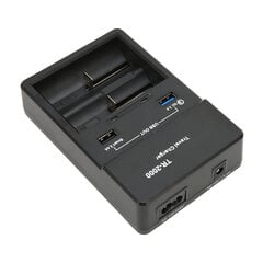 2-paikkainen Smart 18650 -laturi, jossa USB QC3.0 -lähtö 26650 18650 18350 17670 17500 16340 14500 AA AAA SC C Akku 110-240 V EU-pistoke hinta ja tiedot | Adapterit | hobbyhall.fi