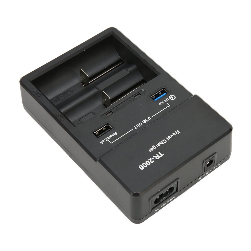 2-paikkainen Smart 18650 -laturi, jossa USB QC3.0 -lähtö 26650 18650 18350 17670 17500 16340 14500 AA AAA SC C Akku 110-240 V EU-pistoke hinta ja tiedot | Adapterit | hobbyhall.fi