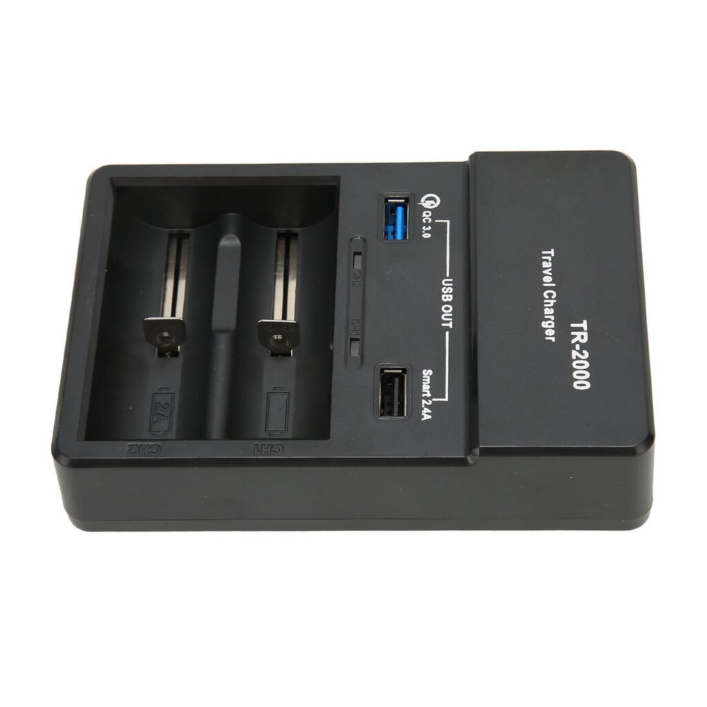 2-paikkainen Smart 18650 -laturi, jossa USB QC3.0 -lähtö 26650 18650 18350 17670 17500 16340 14500 AA AAA SC C Akku 110-240 V EU-pistoke hinta ja tiedot | Adapterit | hobbyhall.fi