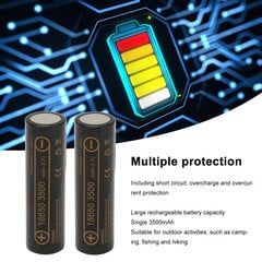 2 kpl 3.7V 18650 litiumakku 3500mAh monisuojaus kannettava litiumioniakku taskulamppu RC-autoon hinta ja tiedot | Adapterit | hobbyhall.fi