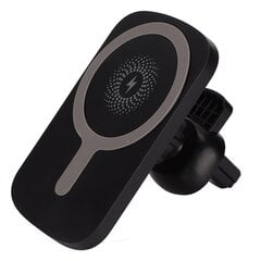 Magneettinen langaton autolaturi Plug and Play Erittäin vakaa ABS-langaton autolaturipidike pidikkeellä IOS-puhelimelle 12 13 Black hinta ja tiedot | Puhelimen laturit | hobbyhall.fi