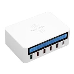 WLX-818F langaton älykäs USB-näyttölaturi 6-porttinen 40 W pikalaturi LED-näytöllä Monitoiminen latauspää (US Plug) hinta ja tiedot | Adapterit | hobbyhall.fi