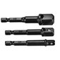 3 kpl Black Socket Adapter 1/4" kuusiovarsi 1/4" 3/8" 1/2" neliömäinen poranteräväännin hinta ja tiedot | Kiinnitystarvikkeet | hobbyhall.fi