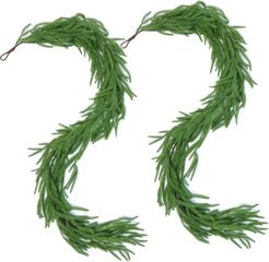 Keinotekoiset Norfolkin mäntyseppeleet, Real Touch Winter Pine Garland, Green Artificial Greenery Garland (6 FT) hinta ja tiedot | Joulukoristeet | hobbyhall.fi