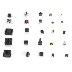 Kosketusnäppäinkytkimet 25 arvoa 12V 50mA Micro Momentary Tact Assortment Kit 250 kpl hinta ja tiedot | Kytkimet ja pistorasiat | hobbyhall.fi