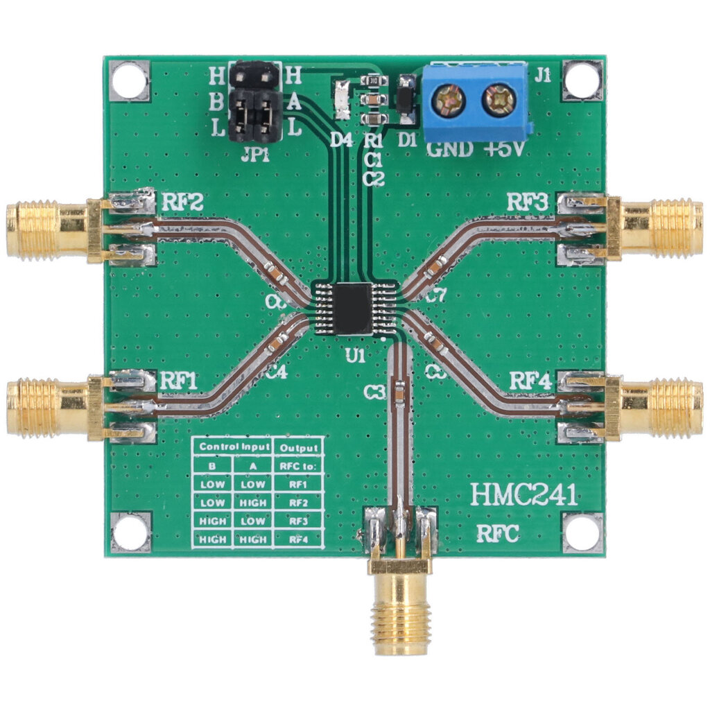 RF-kytkinmoduuli 1 napainen DC?3,5 GHz 4 heittolangattoman kaistan kytkentälevyn lisävaruste HMC241 hinta ja tiedot | Kytkimet ja pistorasiat | hobbyhall.fi