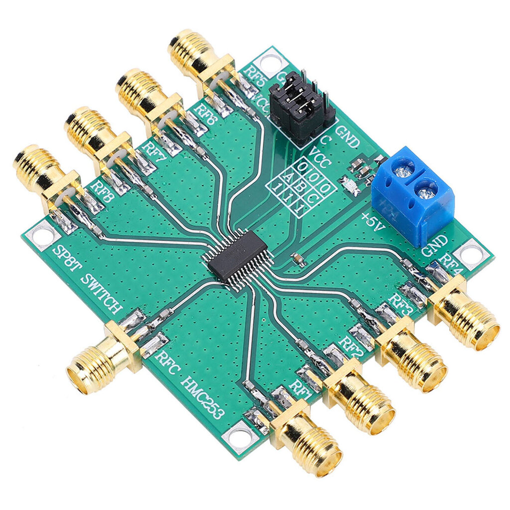 RF yksinapainen kahdeksan heittokytkin Heijastamattomat elektroniset komponentit HMC253 DC2,5 GHz hinta ja tiedot | Kytkimet ja pistorasiat | hobbyhall.fi