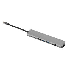 8 in 1 USB C - Type C 3 USB 3.0 Hub Dock Station HDMI RJ45 Ethernet TF OTG -sovitin hinta ja tiedot | Kannettavien tietokoneiden lisätarvikkeet | hobbyhall.fi