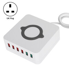 Älykäs langaton lataus USB-asema 6 porttia QC3.0 pikalataussovitin 100-240VUK pistoke hinta ja tiedot | Kannettavien tietokoneiden lisätarvikkeet | hobbyhall.fi