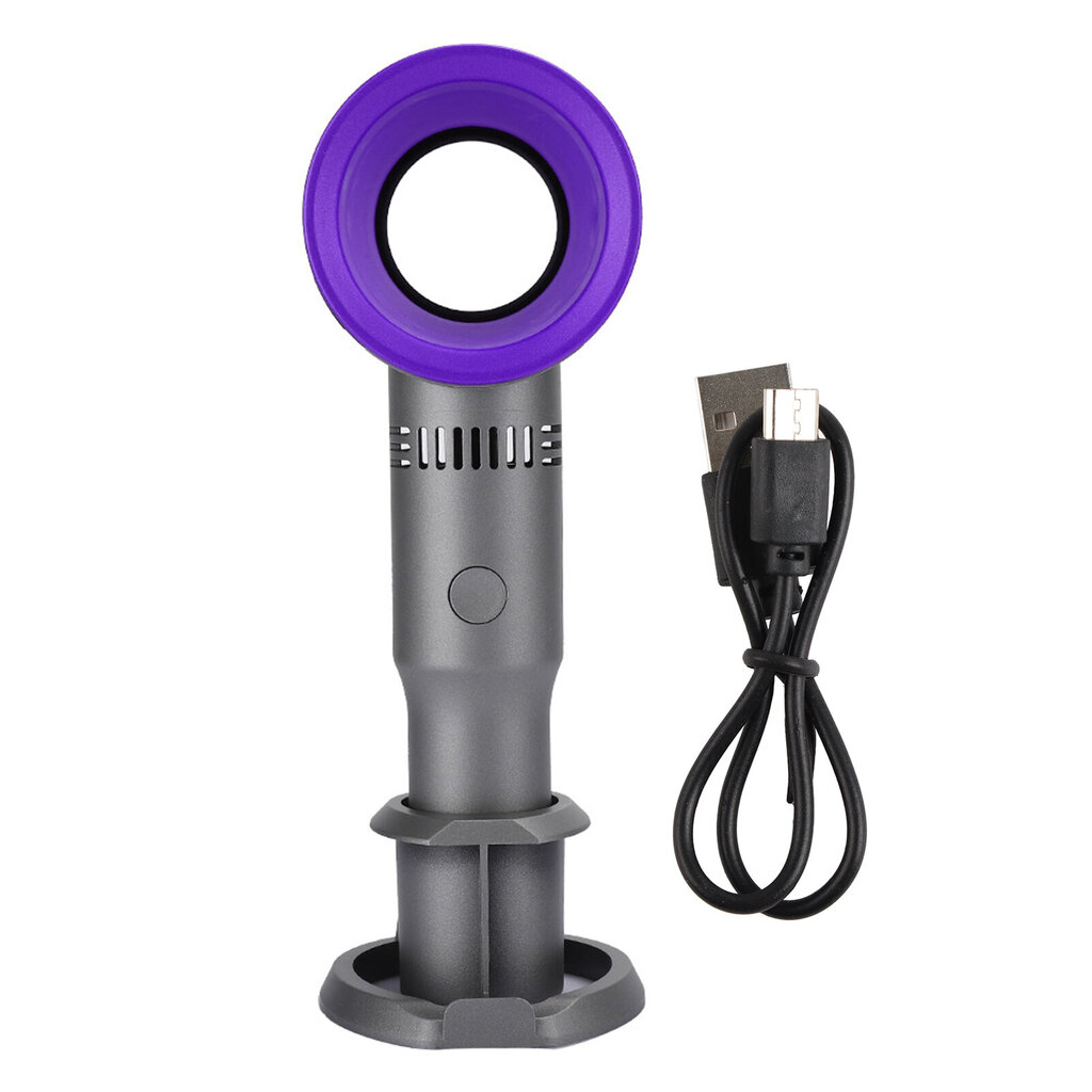 Non Blade Fan Mini Kädessä pidettävä kannettava USB-ladattava tuuletin 4. sukupolvi kotikäyttöön ulkona (violetti) hinta ja tiedot | Kannettavien tietokoneiden lisätarvikkeet | hobbyhall.fi