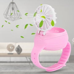 USB-kellon tuuletin käsikäyttöinen lataus pieni sisäänrakennettu akku Summer Mini kannettava yleiskäyttöinen (vaaleanpunainen) hinta ja tiedot | Kannettavien tietokoneiden lisätarvikkeet | hobbyhall.fi