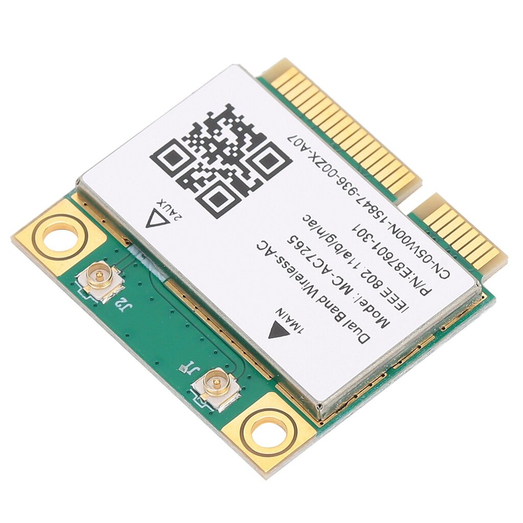 Verkkokortti Mini PCI?E Gigabit Dual?Band Bluetooth 4.2 Wireless Wifi MC?AC7265 hinta ja tiedot | Kannettavien tietokoneiden lisätarvikkeet | hobbyhall.fi