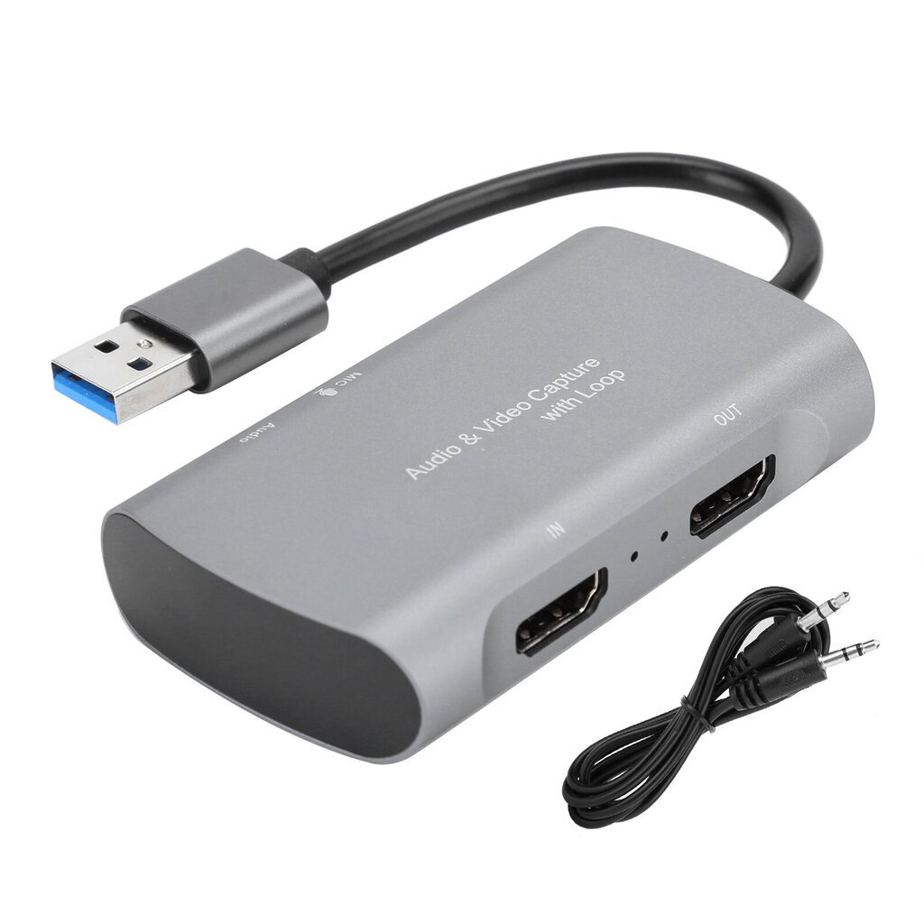 Videon sieppauskortti 4k HDMI - USB2.0 1080P HDMI Game Live Hopeanharmaa Ilmainen Drive 230 hinta ja tiedot | Kannettavien tietokoneiden lisätarvikkeet | hobbyhall.fi