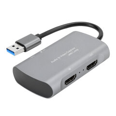 Videon sieppauskortti 4k HDMI - USB2.0 1080P HDMI Game Live Hopeanharmaa Ilmainen Drive 230 hinta ja tiedot | Kannettavien tietokoneiden lisätarvikkeet | hobbyhall.fi