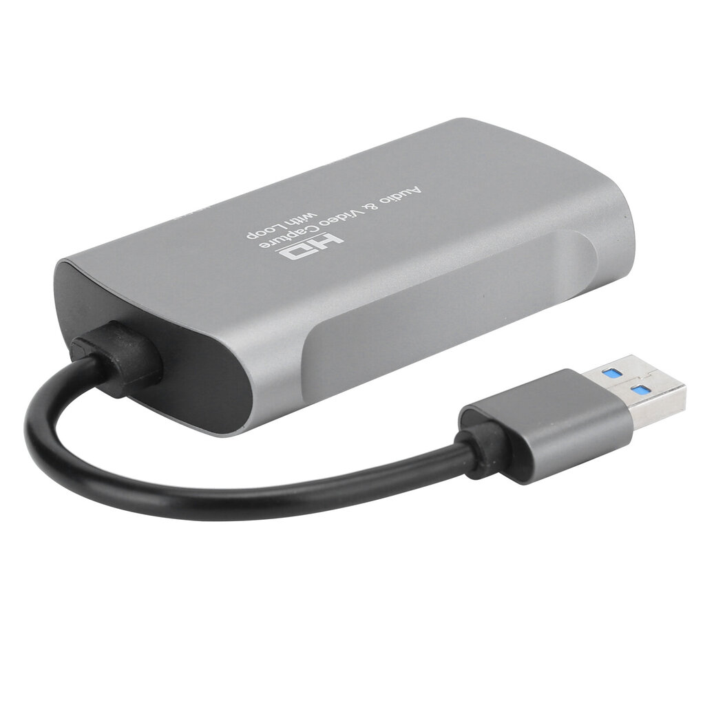 HD Audio Video Capture HDMI to HDMI 4K USB2.0 1080P Game Live Streaming Card Hopeanharmaa 231 hinta ja tiedot | Kannettavien tietokoneiden lisätarvikkeet | hobbyhall.fi