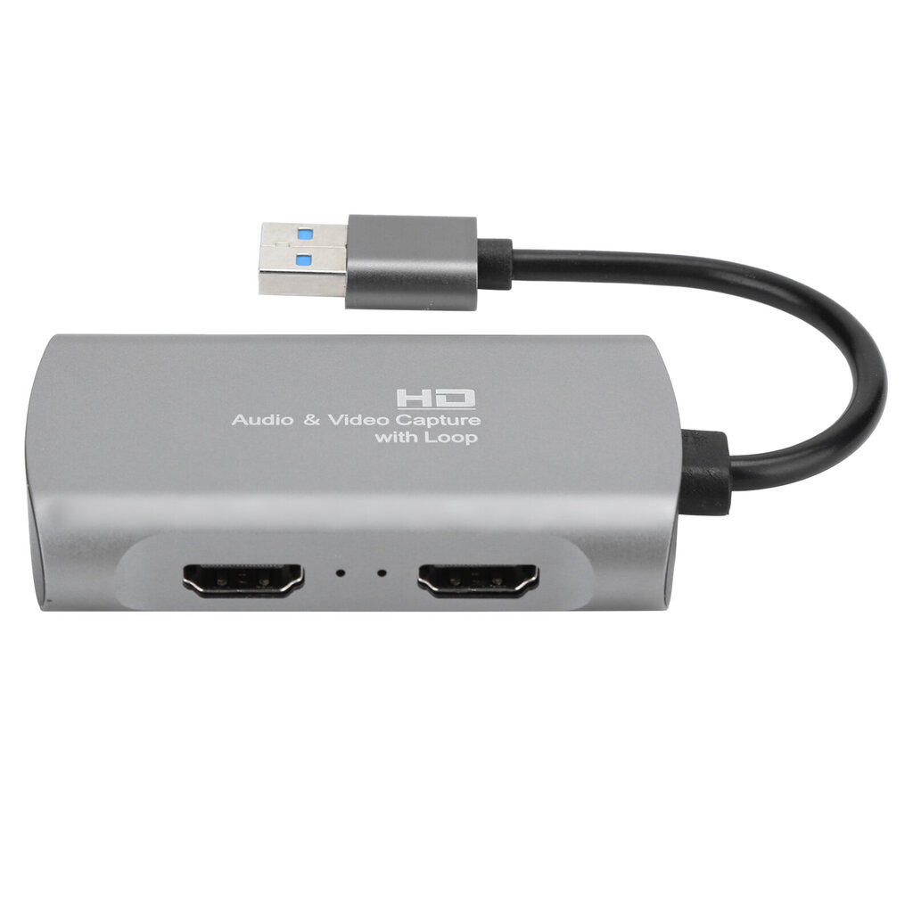 HD Audio Video Capture HDMI to HDMI 4K USB2.0 1080P Game Live Streaming Card Hopeanharmaa 231 hinta ja tiedot | Kannettavien tietokoneiden lisätarvikkeet | hobbyhall.fi