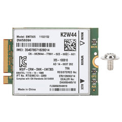 EM7305 4G-moduuli langaton verkko M2 NGFF LTE WWAN-kortti 52-nastainen, sopii Dell DW5809e Sierralle hinta ja tiedot | Kannettavien tietokoneiden lisätarvikkeet | hobbyhall.fi