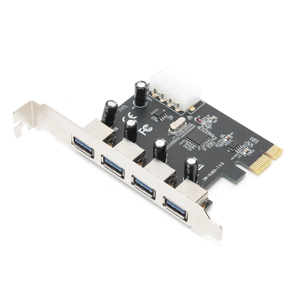 4-porttinen USB 3.0 PCI Express - USB 3.0 PCIe -kortti USB3.0-muunnin NEC-sovitin hinta ja tiedot | Kannettavien tietokoneiden lisätarvikkeet | hobbyhall.fi