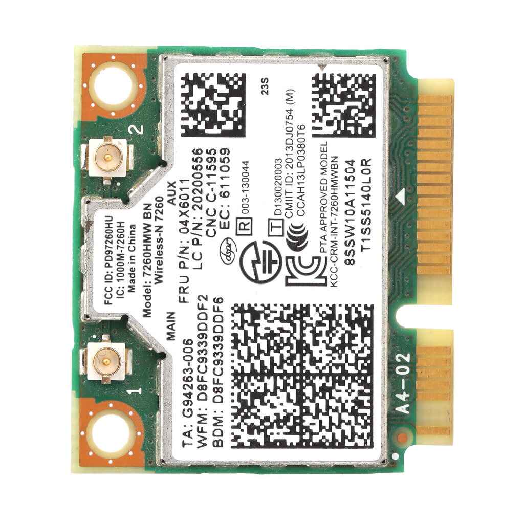 Langaton Mini PCIE Wifi -kortti BT 4.0 Intel 04x6011 04w3815/Lenovo k4350 k4250 7260HMW bn hinta ja tiedot | Kannettavien tietokoneiden lisätarvikkeet | hobbyhall.fi