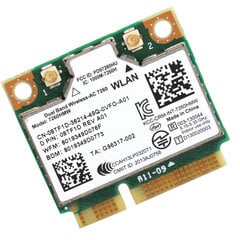 Langaton Mini PCIE Wi-Fi-kortti DualBand BT 4.0 -verkkomoduuli Intel 7260 ac Dell 7260HMW:lle hinta ja tiedot | Kannettavien tietokoneiden lisätarvikkeet | hobbyhall.fi