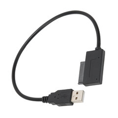 SATA–USB2.0-kiintolevysovittimen kaapelin kyynärpää kannettavan tietokoneen optiselle asemalle hinta ja tiedot | Kannettavien tietokoneiden lisätarvikkeet | hobbyhall.fi