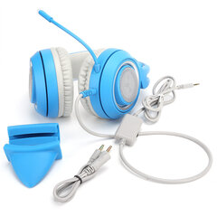 Somic Headset 3.5MM Universal Stereo Gaming Cat korvakuulokkeet PS4/Xbox One/PC/matkapuhelimelleBlue hinta ja tiedot | Kannettavien tietokoneiden lisätarvikkeet | hobbyhall.fi