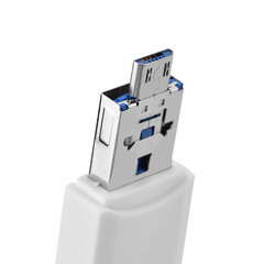 3 in 1 Type C + Micro USB USB-portti OTG-muistikortinlukija muistille Pieni muistikortti Valkoinen hinta ja tiedot | Kannettavien tietokoneiden lisätarvikkeet | hobbyhall.fi