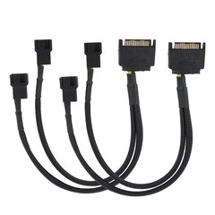 SATA 15Pin - 2*4Pin jäähdytystuulettimen virtalähdekaapeli 2-tie muunnin 22AWG-kaapeli hinta ja tiedot | Kannettavien tietokoneiden lisätarvikkeet | hobbyhall.fi