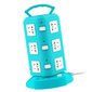 Power Strip Tower -tyyppinen monitoimipistorasia Pistorasia Ylikuormitussuoja Kannettava virtapistoke USB-portilla 220V 10A Peacock Green 3-kerroksinen hinta ja tiedot | Muuntimet ja invertterit | hobbyhall.fi