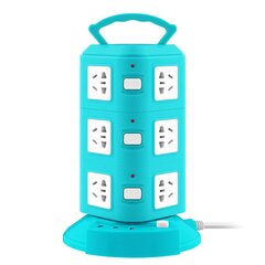 Power Strip Tower -tyyppinen monitoimipistorasia Pistorasia Ylikuormitussuoja Kannettava virtapistoke USB-portilla 220V 10A Peacock Green 3-kerroksinen hinta ja tiedot | Muuntimet ja invertterit | hobbyhall.fi