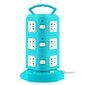 Power Strip Tower -tyyppinen monitoimipistorasia Pistorasia Ylikuormitussuoja Kannettava virtapistoke USB-portilla 220V 10A Peacock Green 3-kerroksinen hinta ja tiedot | Muuntimet ja invertterit | hobbyhall.fi