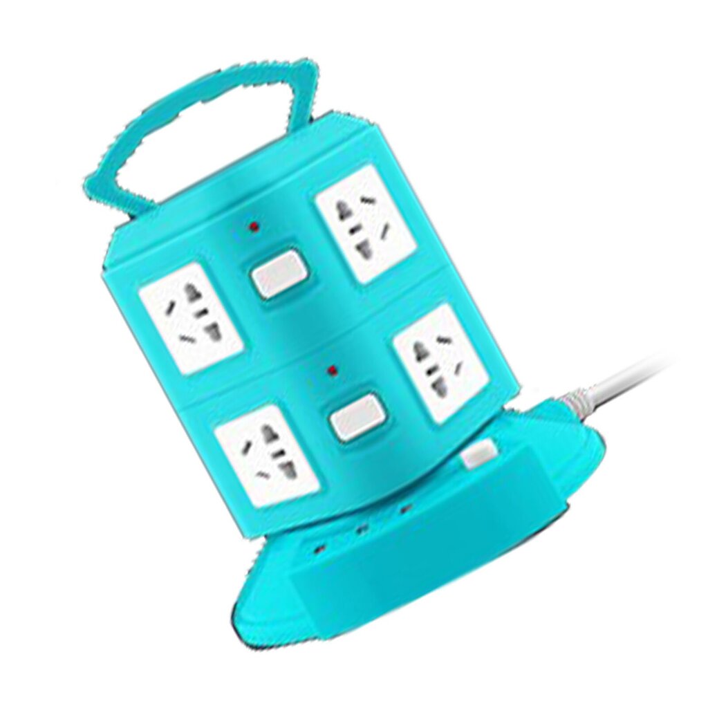 Power Strip Tower -tyyppinen monitoimipistorasia Pistorasia Ylikuormitussuoja Kannettava virtapistoke USB-portilla 220V 10A Peacock Green 2 Layer hinta ja tiedot | Muuntimet ja invertterit | hobbyhall.fi