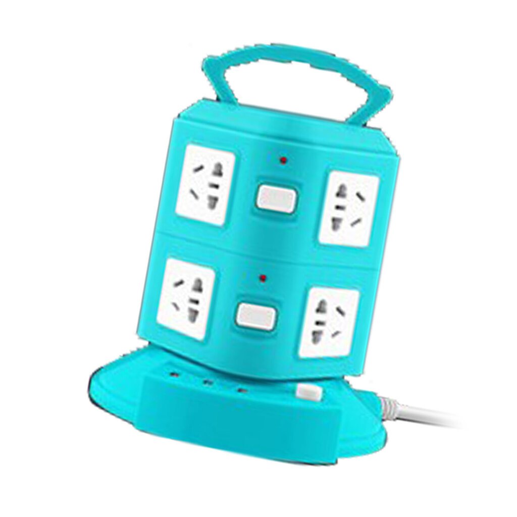 Power Strip Tower -tyyppinen monitoimipistorasia Pistorasia Ylikuormitussuoja Kannettava virtapistoke USB-portilla 220V 10A Peacock Green 2 Layer hinta ja tiedot | Muuntimet ja invertterit | hobbyhall.fi