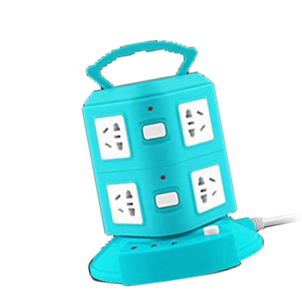 Power Strip Tower -tyyppinen monitoimipistorasia Pistorasia Ylikuormitussuoja Kannettava virtapistoke USB-portilla 220V 10A Peacock Green 2 Layer hinta ja tiedot | Muuntimet ja invertterit | hobbyhall.fi