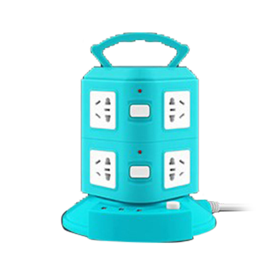 Power Strip Tower -tyyppinen monitoimipistorasia Pistorasia Ylikuormitussuoja Kannettava virtapistoke USB-portilla 220V 10A Peacock Green 2 Layer hinta ja tiedot | Muuntimet ja invertterit | hobbyhall.fi