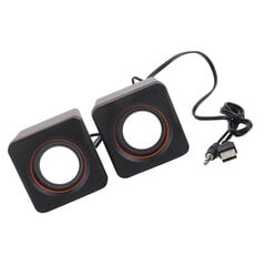 Mini Cube USB Stereo 3,5mm Jack langallinen kaiutin pöytätietokoneeseen kannettavaan PC-tietokoneeseen (kaksi kappaletta) hinta ja tiedot | Kannettavien tietokoneiden lisätarvikkeet | hobbyhall.fi