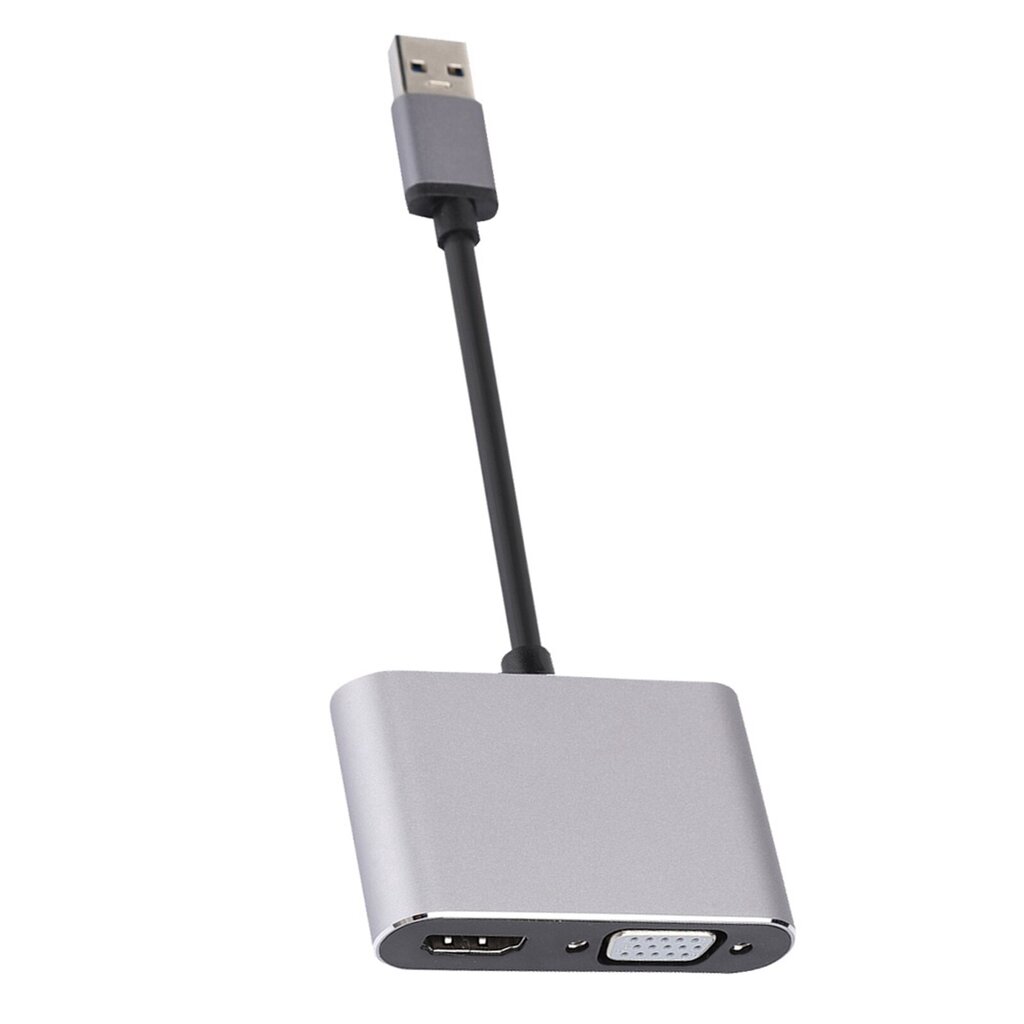 USB 3.0 - VGA+HD Multimedia Interface Adapter Converter HD 1080P -tietokonesovitin Windows 7/8/8.1/10 hinta ja tiedot | Kannettavien tietokoneiden lisätarvikkeet | hobbyhall.fi