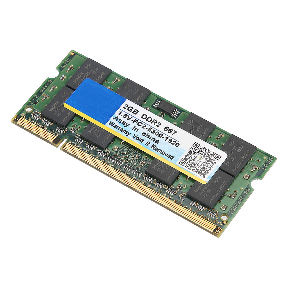 xiede DDR2 667MHz 2GB 200Pin kannettavan tietokoneen emolevylle Muisti RAM Intel / AMD hinta ja tiedot | Kannettavien tietokoneiden lisätarvikkeet | hobbyhall.fi