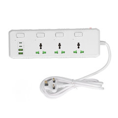 Monitoiminen pistorasian virtajohto USB PD liitännät Socket Extender UK Plug 110?265V hinta ja tiedot | Muuntimet ja invertterit | hobbyhall.fi