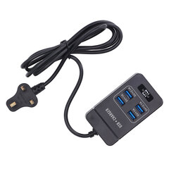 USB Smart Socket Mini Kannettava 4-porttinen pikalatauspöytäkoneen USB-virtalähde Travel UK Plug 230?240V hinta ja tiedot | Muuntimet ja invertterit | hobbyhall.fi