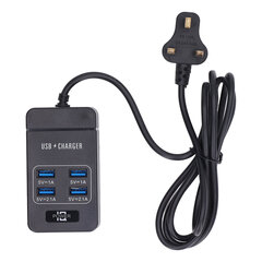 USB Smart Socket Mini Kannettava 4-porttinen pikalatauspöytäkoneen USB-virtalähde Travel UK Plug 230?240V hinta ja tiedot | Muuntimet ja invertterit | hobbyhall.fi