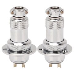 2 kpl Aviation Plug Connector 2 Pin Pyöreä sinkkipohjainen metalliseos Kuori hopeoitu kuparilankaliitin AC DC 250V 20mm hinta ja tiedot | Muuntimet ja invertterit | hobbyhall.fi